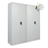 FLÜGELTÜRENSCHRANK Elephant 2er-Set 180x80x40cm 6 Fächern & Kleiderstange Lichtgrau - Hellgrau, Metall (160/180/40cm) - PROREGAL