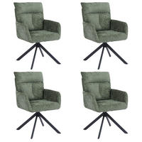 ESSZIMMERSTUHL ALUNA - Chenille Grün, 4 - Grün, Kunststoff/Metall (66/91/72.5cm) - Home Deluxe