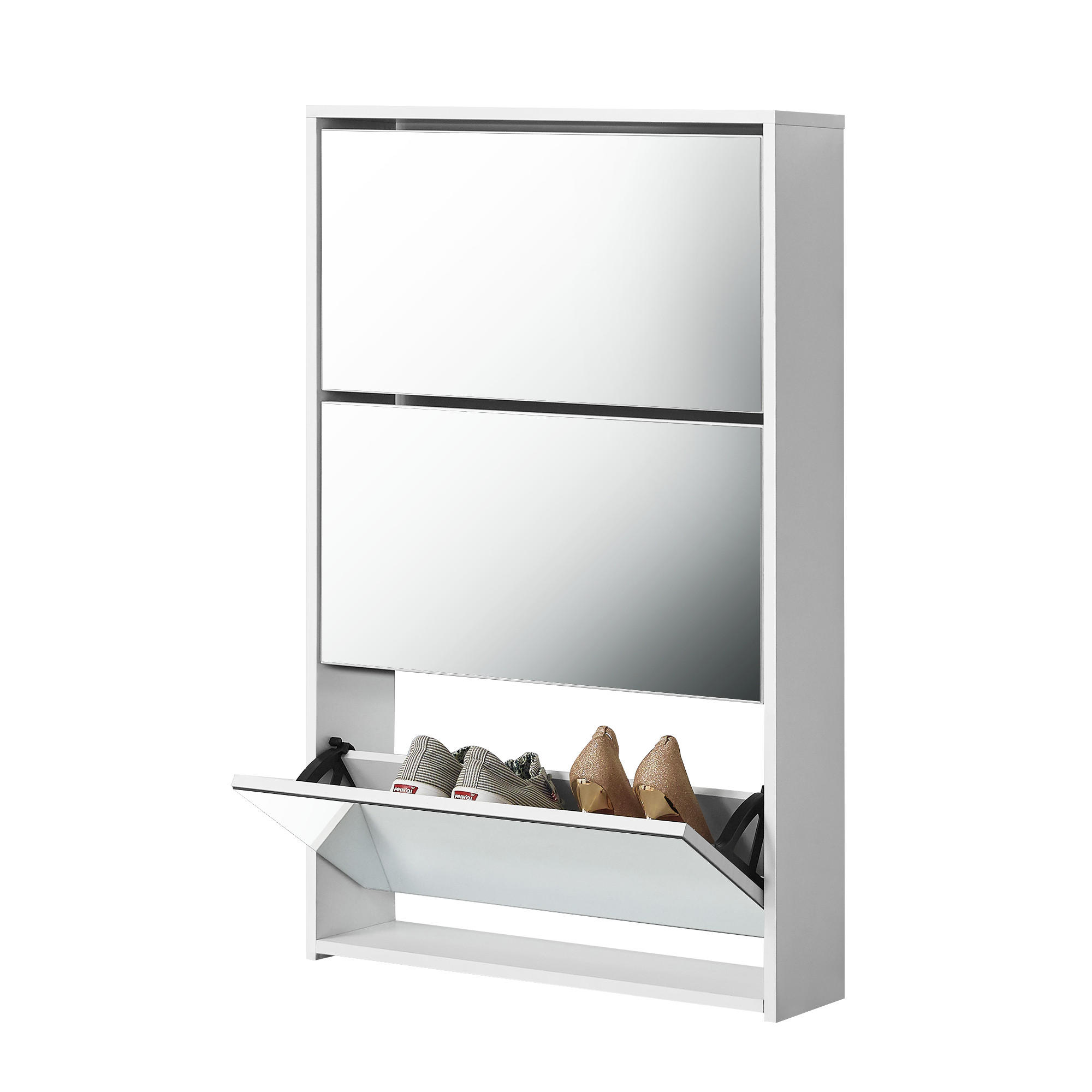 SCHUHKIPPER Lund - Weiß, Holzwerkstoff (17/102.5/63cm) - [en.casa]
