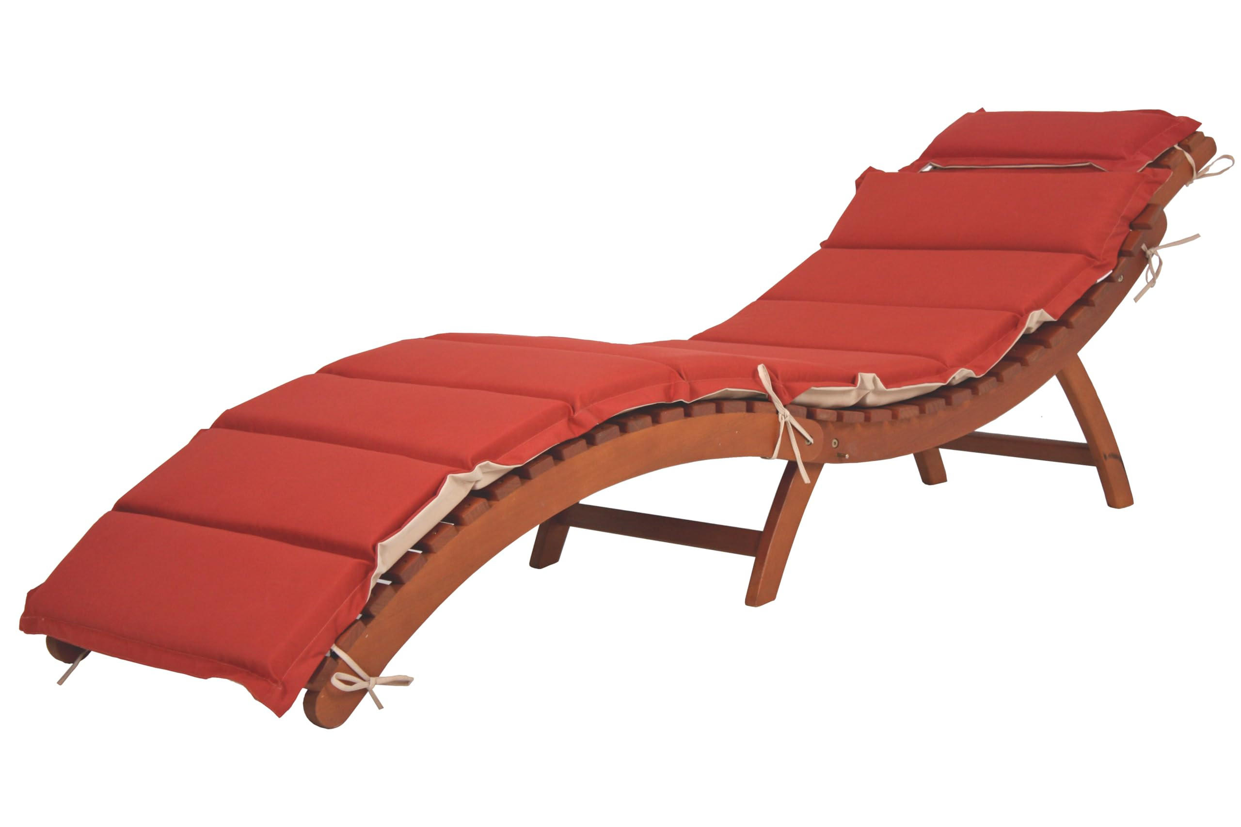 SONNENLIEGE Georg Faltbar mit Auflage Eukalyptus Gartenliege - Naturfarben, Holz (55/56/186cm) - DELUKE