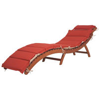 SONNENLIEGE Georg Faltbar mit Auflage Eukalyptus Gartenliege - Naturfarben, Holz (55/56/186cm) - DELUKE