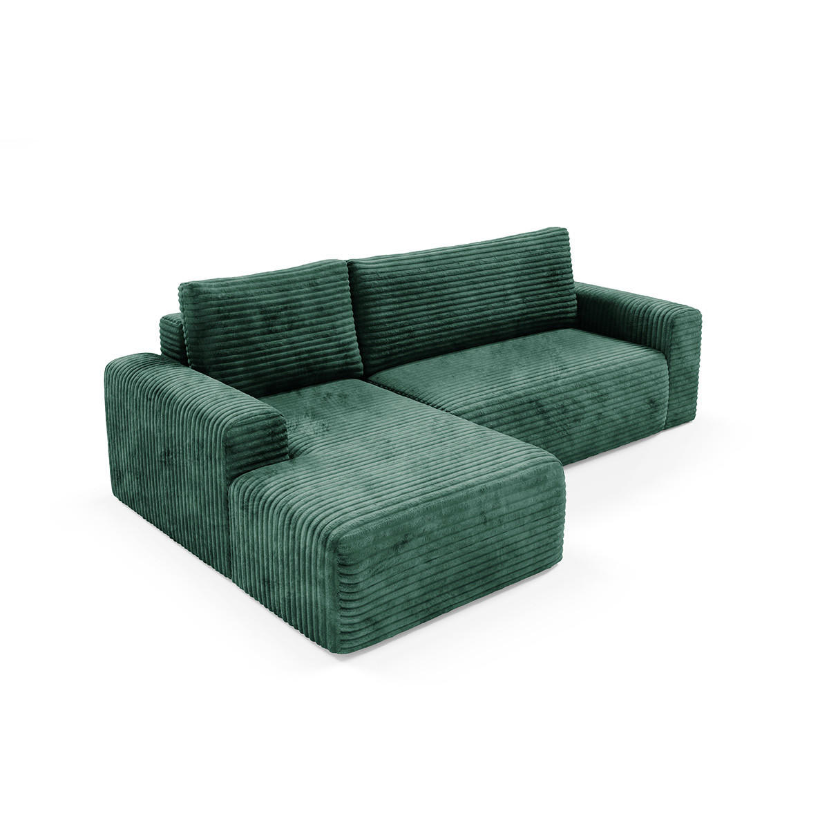 ECKSOFA Romeo 3 Sitzplätze Tannengrün - Grün, Holz (268/163cm) - Petits-meubles