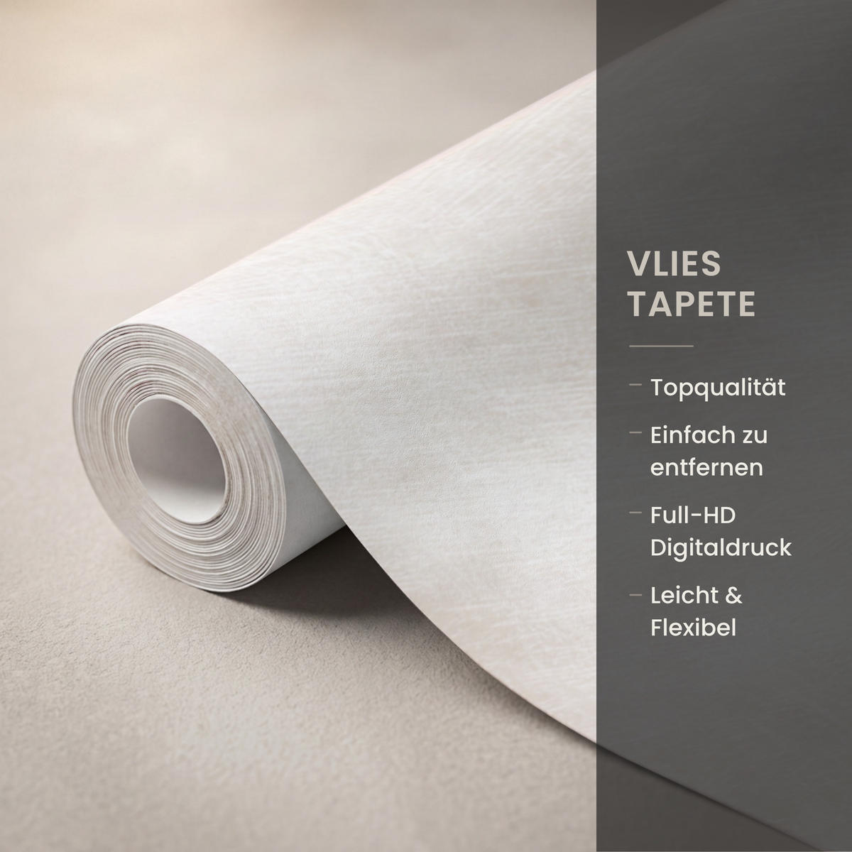 TAPETE - Dezent - Textur - Beige - 450x260 cm - Creme, Papier (450/260cm) - OnlyWow