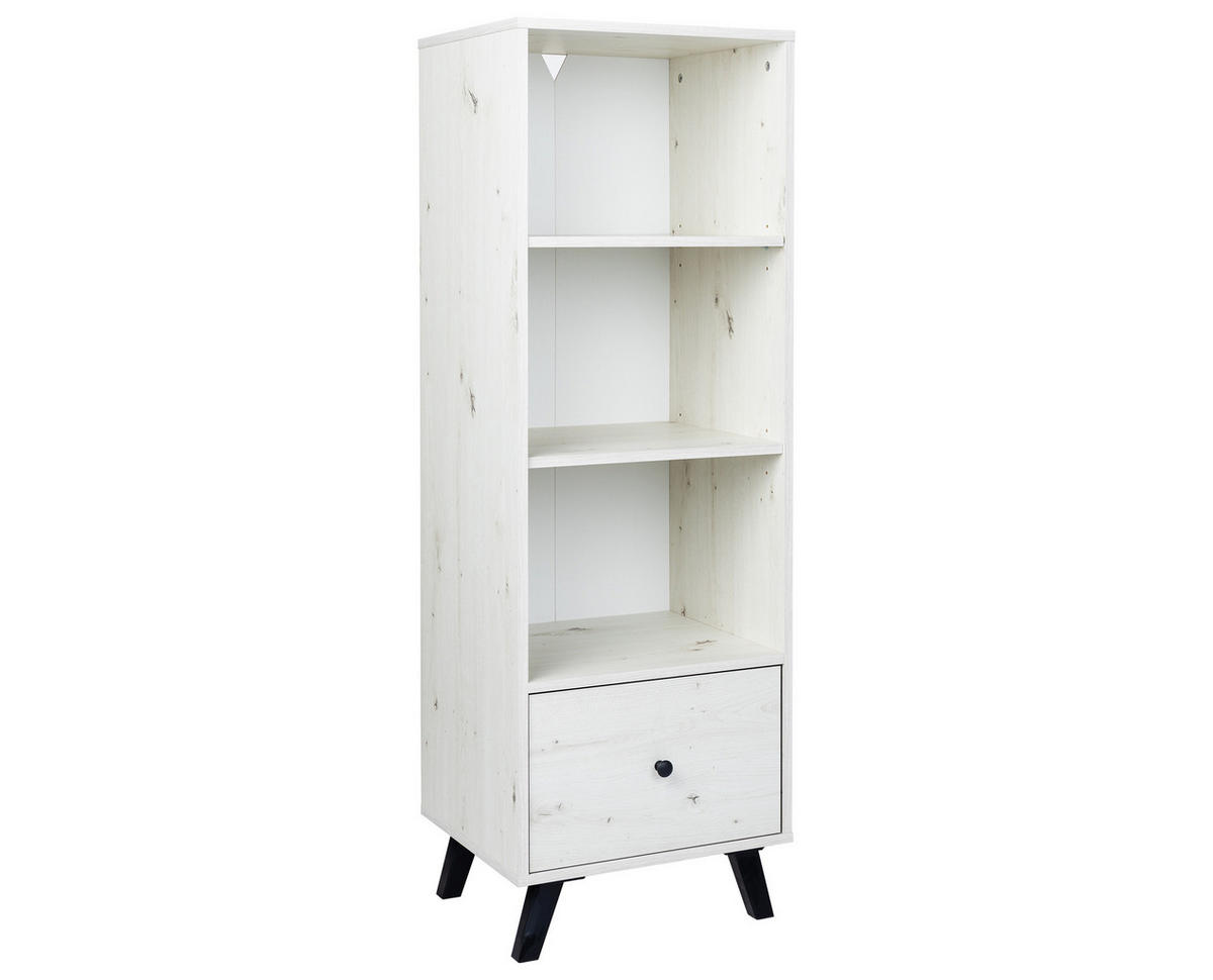 STANDREGAL 45/134/40 cm White Oak Landhausstil - Eichefarben/Schwarz, Holzwerkstoff/Metall (45/134/40cm) - arthur berndt