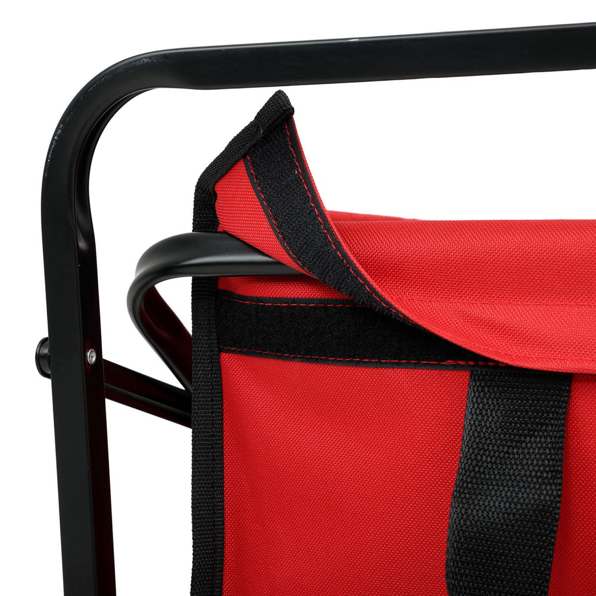 CĂRUCIOR DIN LEMN TIP VAGON, se poate strânge, cu capacitate de încărcare de 110 kg - roșu, material textil (50/59/50cm) - RAUMHIRSCH FURNITURE