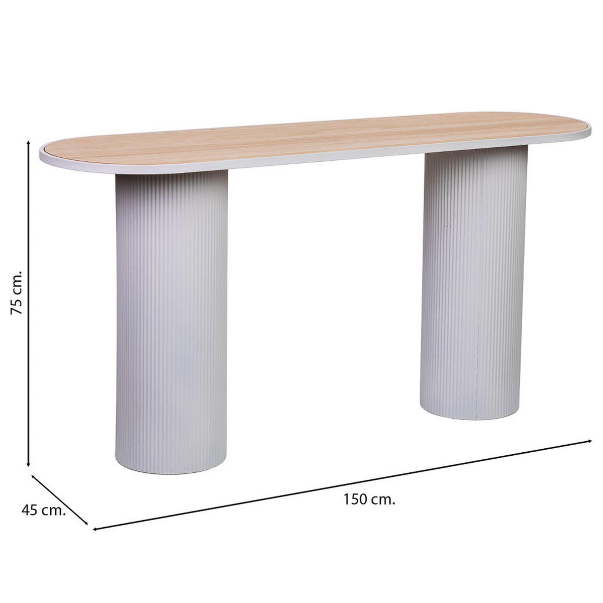 KONSOLE 150x45x75 cm Beige - Beige, Holz (45/150/75cm) - Wanderlust