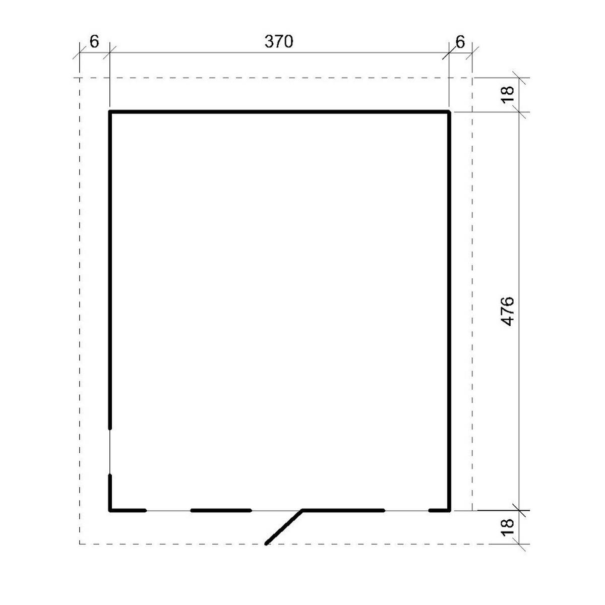 GARTENHAUS HOLZ M736 370 x 480 cm - Naturfarben, Holz (382/276/512cm) - Timbela