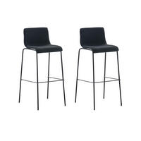 BARHOCKER 2er Set Tenar Stoff Schwarz Schwarz - Schwarz, Textil (43/100/48cm) - DELUKE