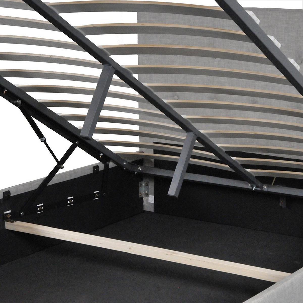 BETTKASTEN PARMA mit Lattenrost/ Bettkasten 140x190 - Grau - Grau, Holzwerkstoff (140/190cm) - Weber Industries