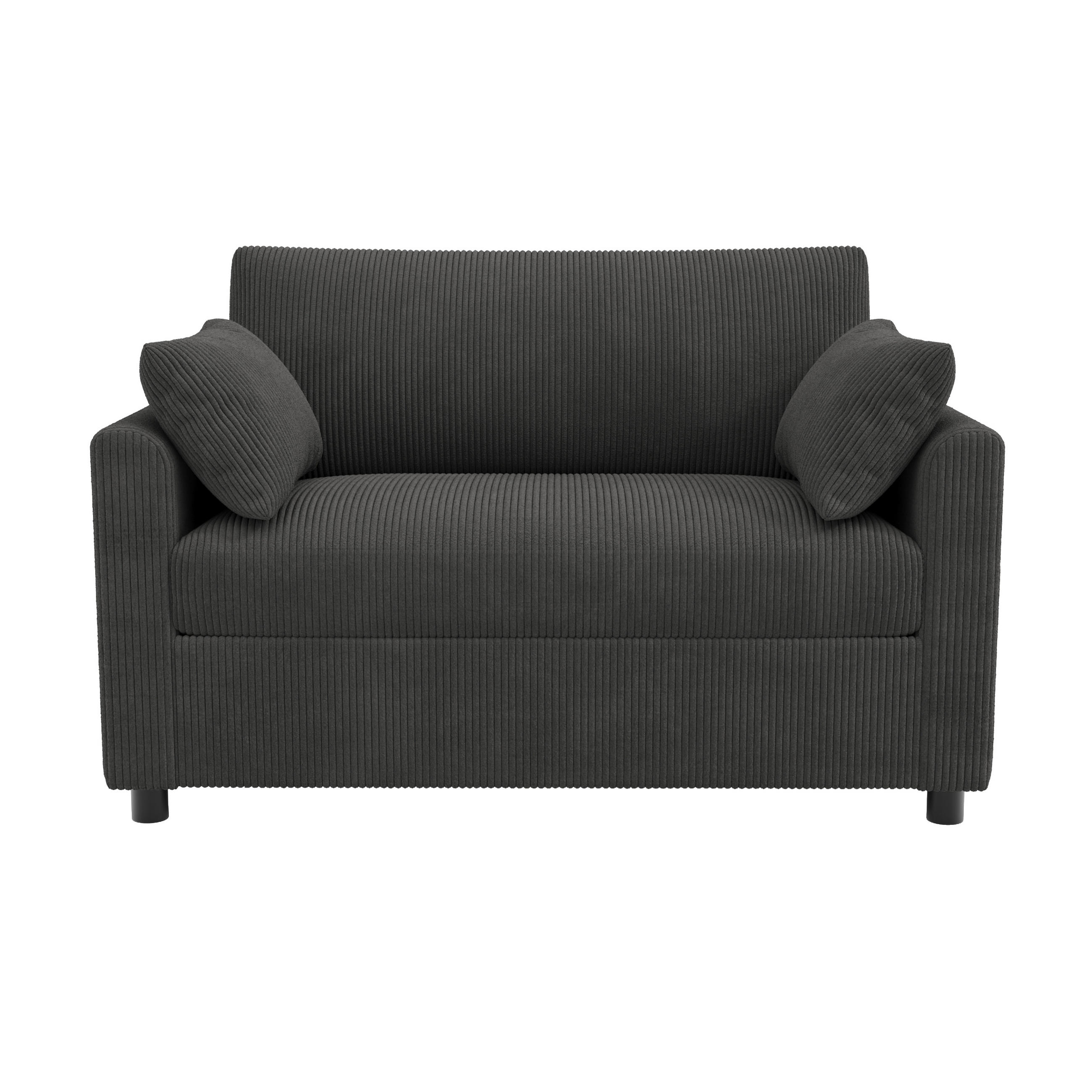 SCHLAFSOFA 134/82/84 cm Grau mit USB‑Ladeanschluss, klappbarem Seitentisch, Matratze, 2 Bettlaken und 2 Kissen - Grau, Textil (134/84/82cm) - Oxeza