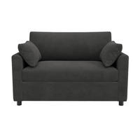 SCHLAFSOFA 134/82/84 cm Grau mit USB‑Ladeanschluss, klappbarem Seitentisch, Matratze, 2 Bettlaken und 2 Kissen - Grau, Textil (134/84/82cm) - Oxeza