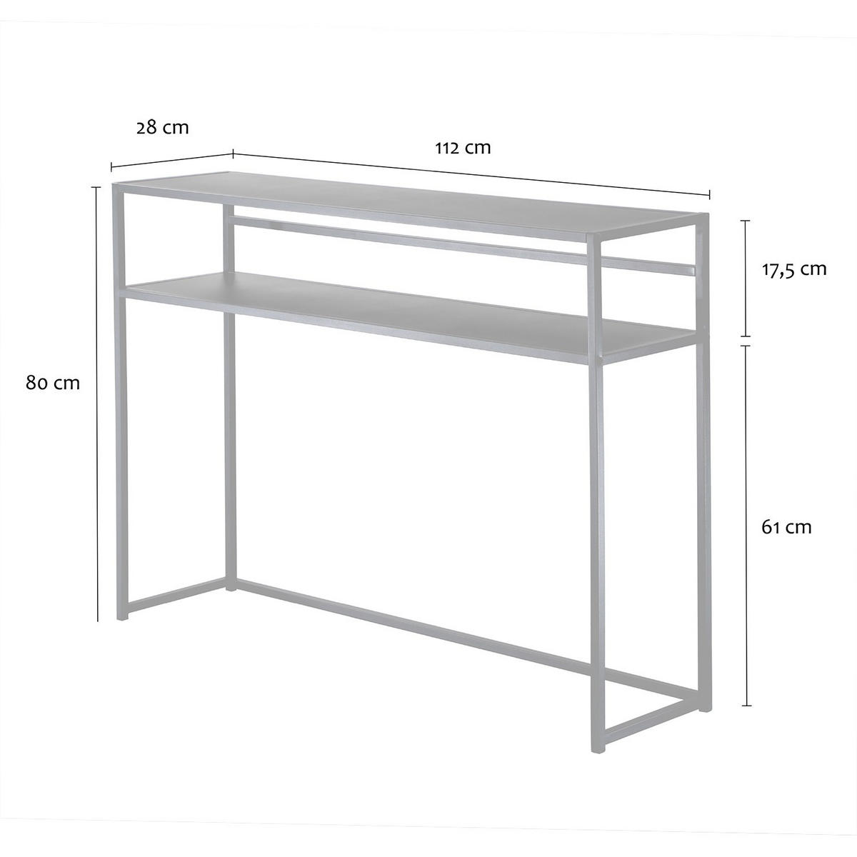 SVART metallkonsolbord, 112 cm långt - OLLI - Svart, Metall (34.5/28/81cm) - Calicosy