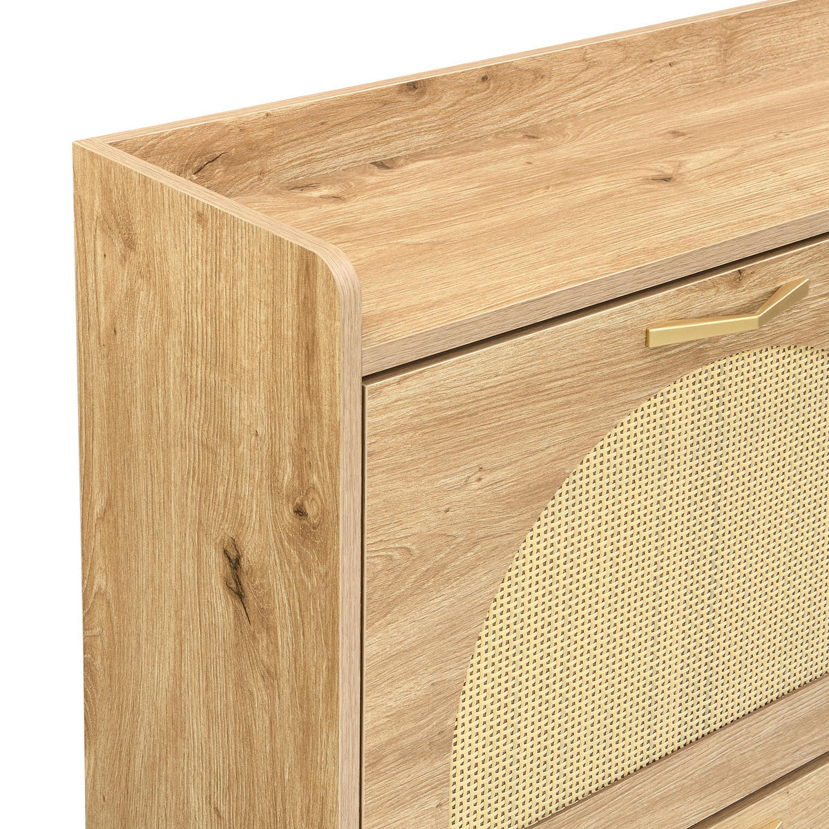 SCHUHSCHRANK aus MDF 108,5x24x100cm in Naturfarben mit Ablage - Naturfarben, Holzwerkstoff (108.5/100/24cm) - Modfu