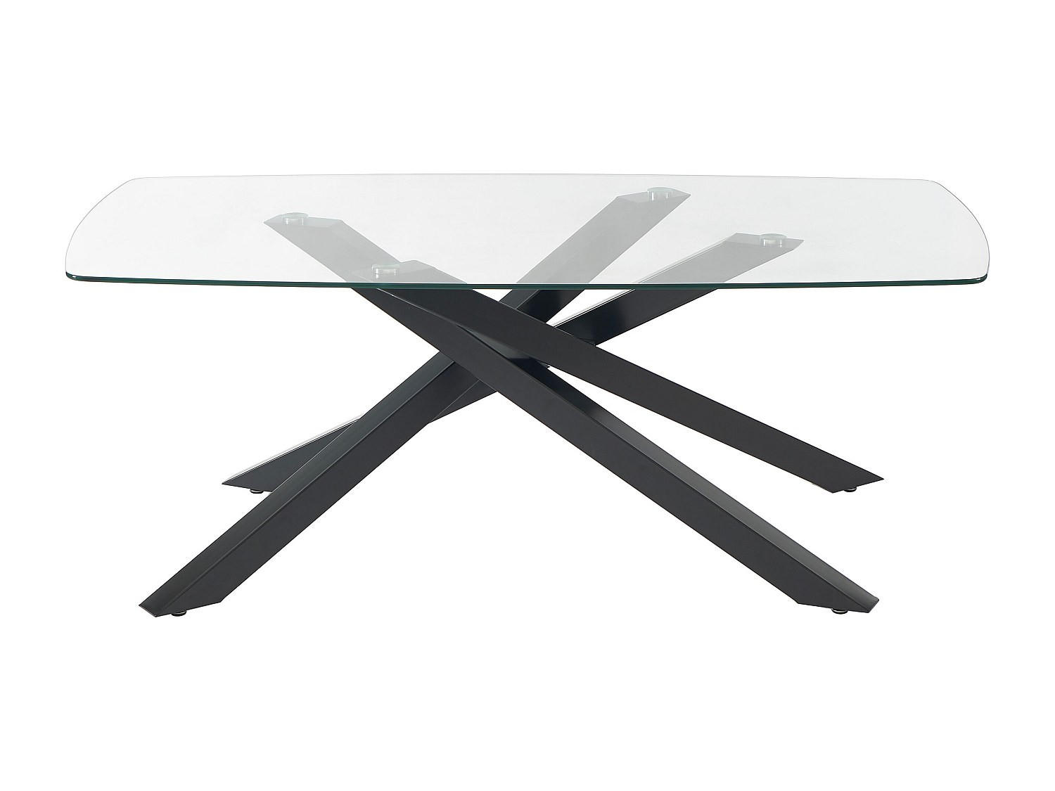 ESSTISCH - 8 Personen - Glas - Transparent, Schwarz - METRILIA - Transparent/Schwarz, Glas (100/200/75cm) - Vente-Unique