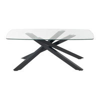 ESSTISCH - 8 Personen - Glas - Transparent, Schwarz - METRILIA - Transparent/Schwarz, Glas (100/200/75cm) - Vente-Unique