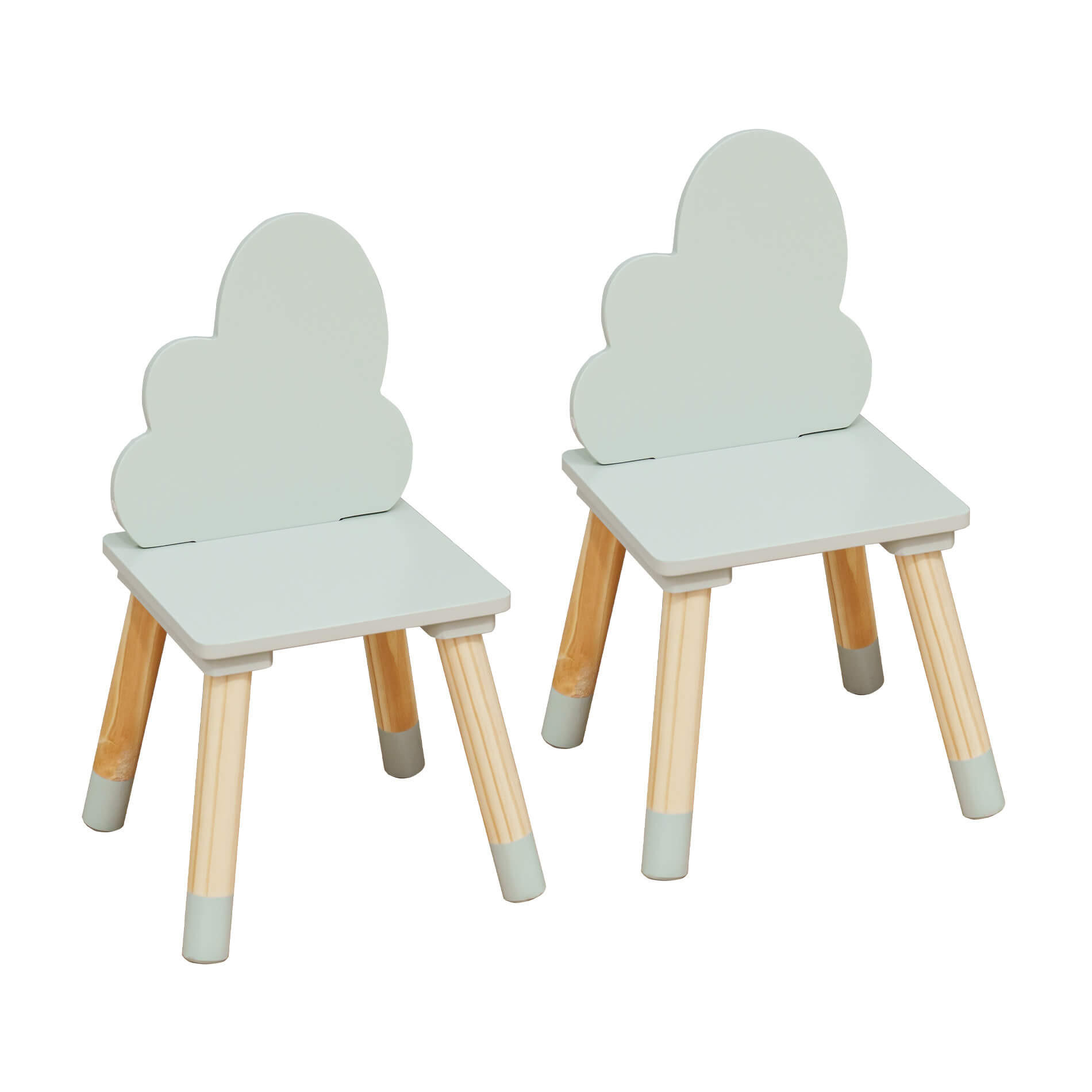 KINDERSTÜHLE 2er Set Grün 25/25/50 cm - Jadegrün, Holzwerkstoff (25/50/25cm) - Mobili Rebecca