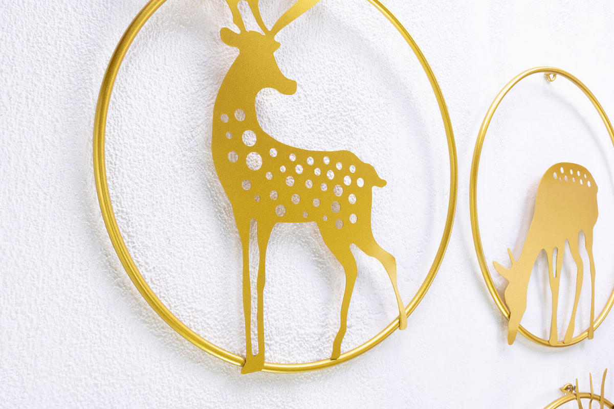 WANDDEKO Gold 86/72 cm - Goldfarben, Metall (1.31/72/6cm) - KUNSTLOFT