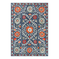 TEPPICH Nordic Suzani 140/200 cm - Blau, Textil (140/200cm) - Louis De Poortere