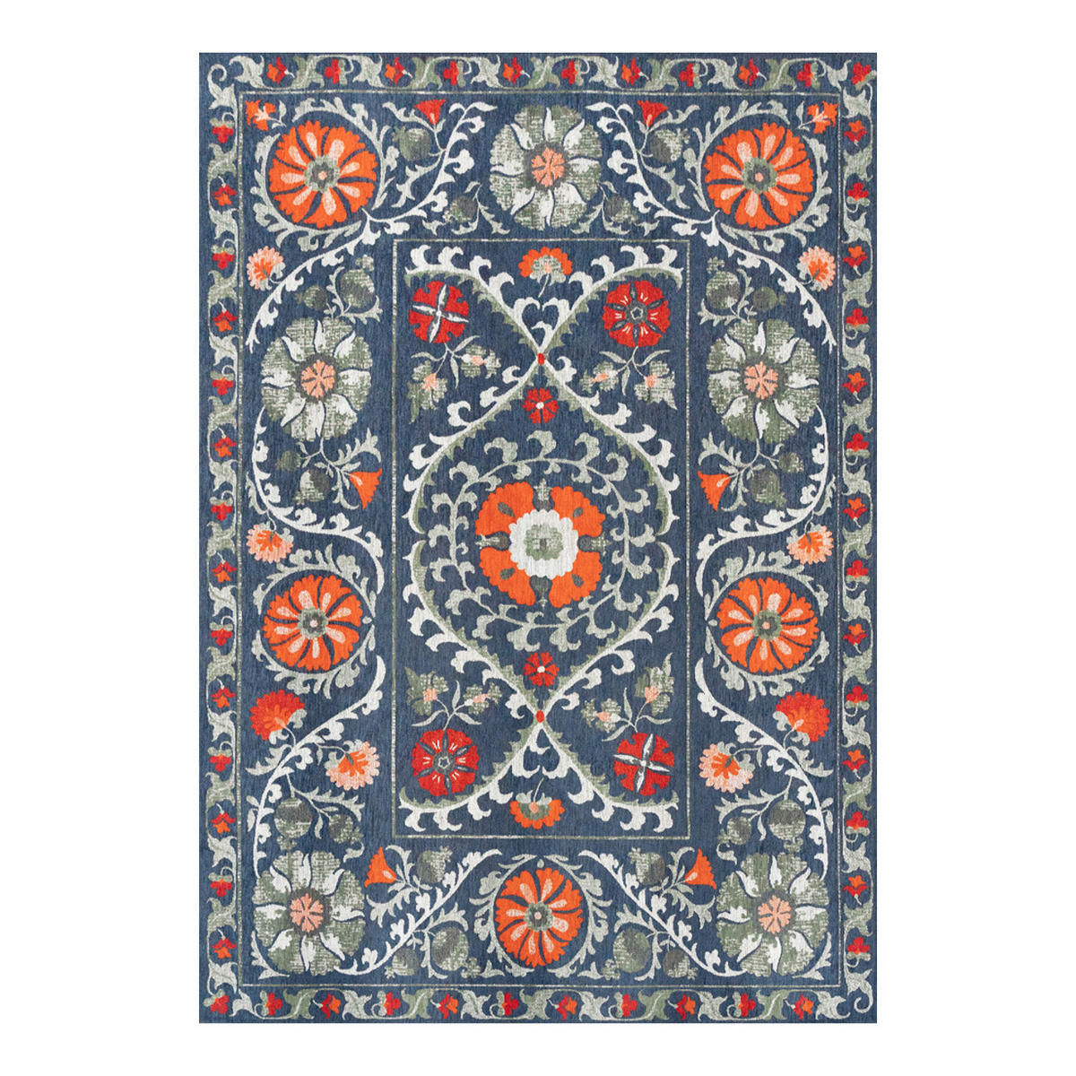 TEPPICH Nordic Suzani 140/200 cm - Blau, Textil (140/200cm) - Louis De Poortere
