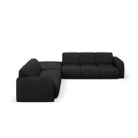 ECKSOFA links Molino aus strukturiertem Stoff schwarz 6 Sitzplätze - Schwarz, Textil (250/315cm) - Micadoni