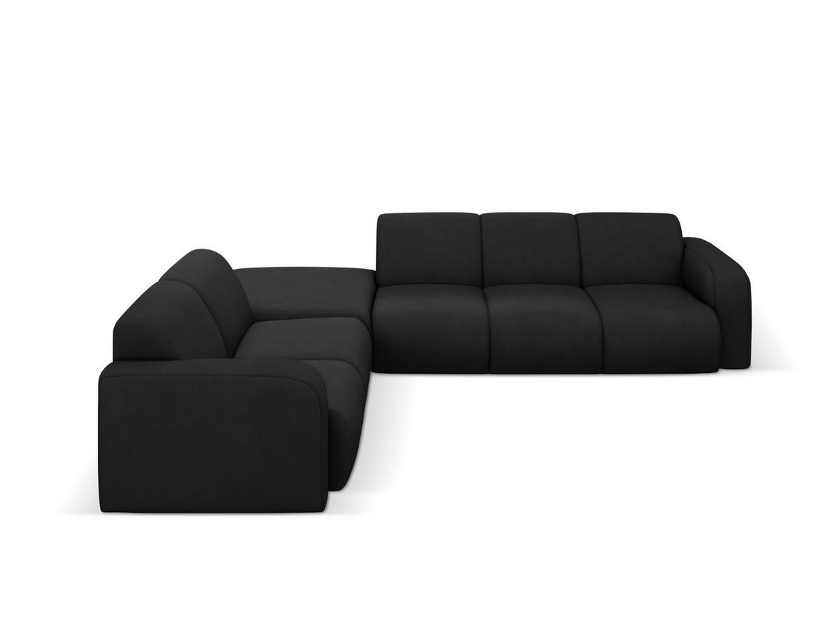ECKSOFA links Molino aus strukturiertem Stoff schwarz 6 Sitzplätze - Schwarz, Textil (250/315cm) - Micadoni