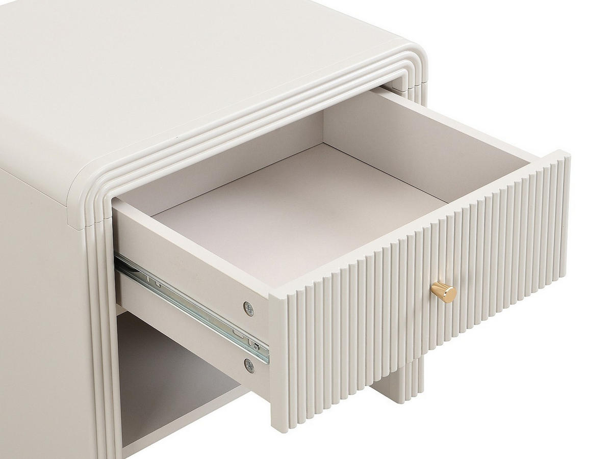 NACHTTISCH - 48 x 40 - holz - beige Mirenalo - Beige, Holz (48/50/40cm) - Vente-Unique
