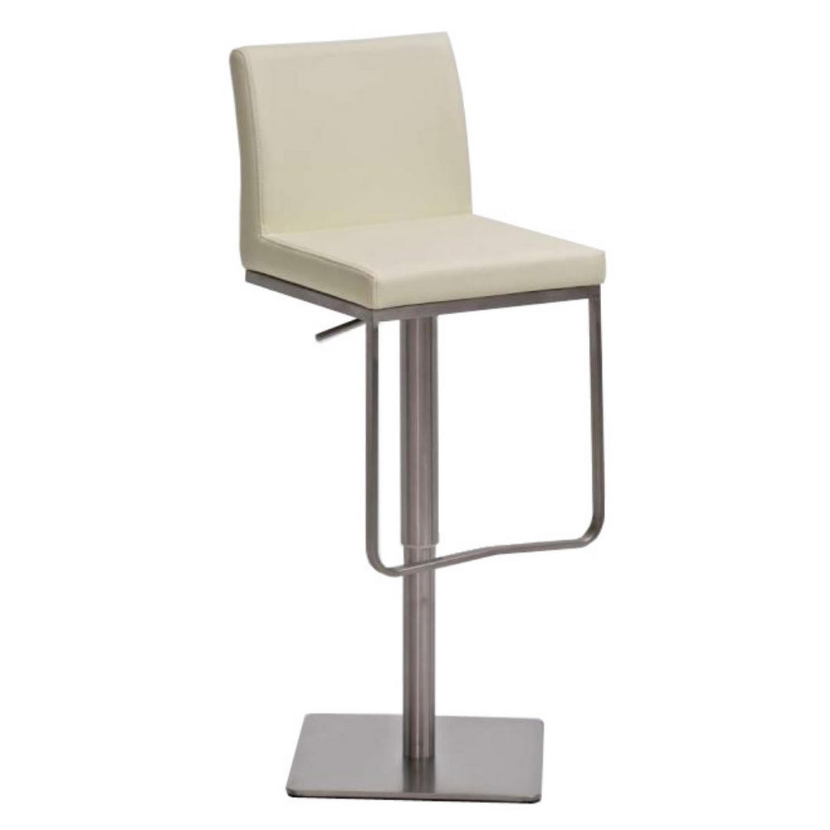 BARHOCKER Carin Kunstleder Creme Silber - Creme, Leder/Metall (42/86/44cm) - DELUKE