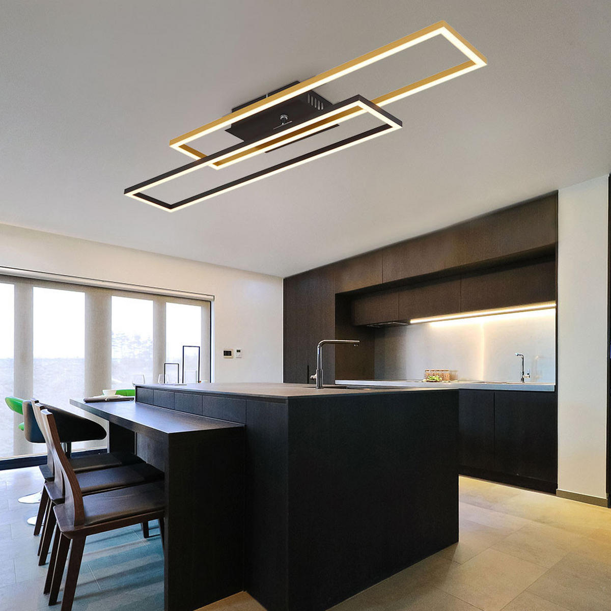 LED DECKENLEUCHTE Alu Gold Matt - Goldfarben, Metall (80/60/7.5cm) - Globo Lighting