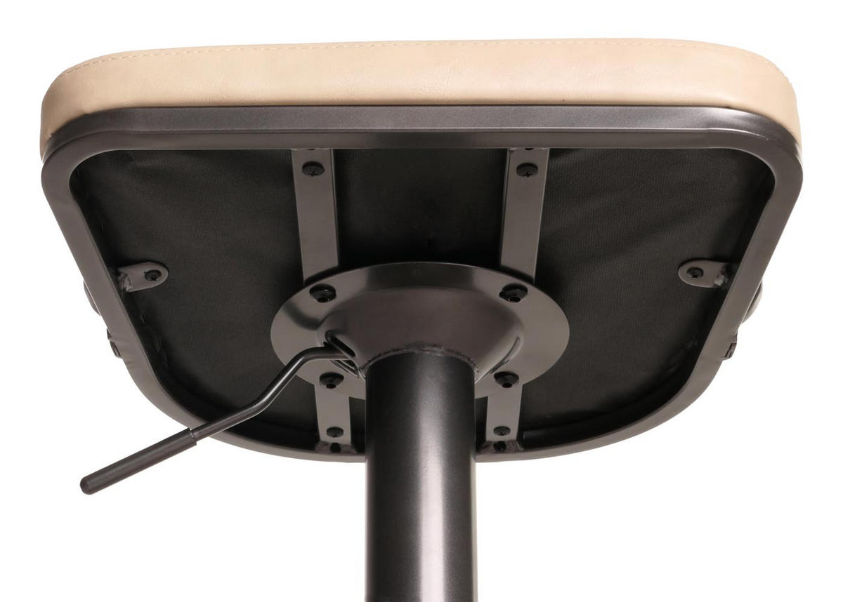 BARHOCKER 2er-Set mit Lehne Sitzhöhe 63-83cm höhenverstellbar drehbar Kunstleder Metall vintage Beige - Beige, Kunststoff (43/112/42cm) - PROREGAL