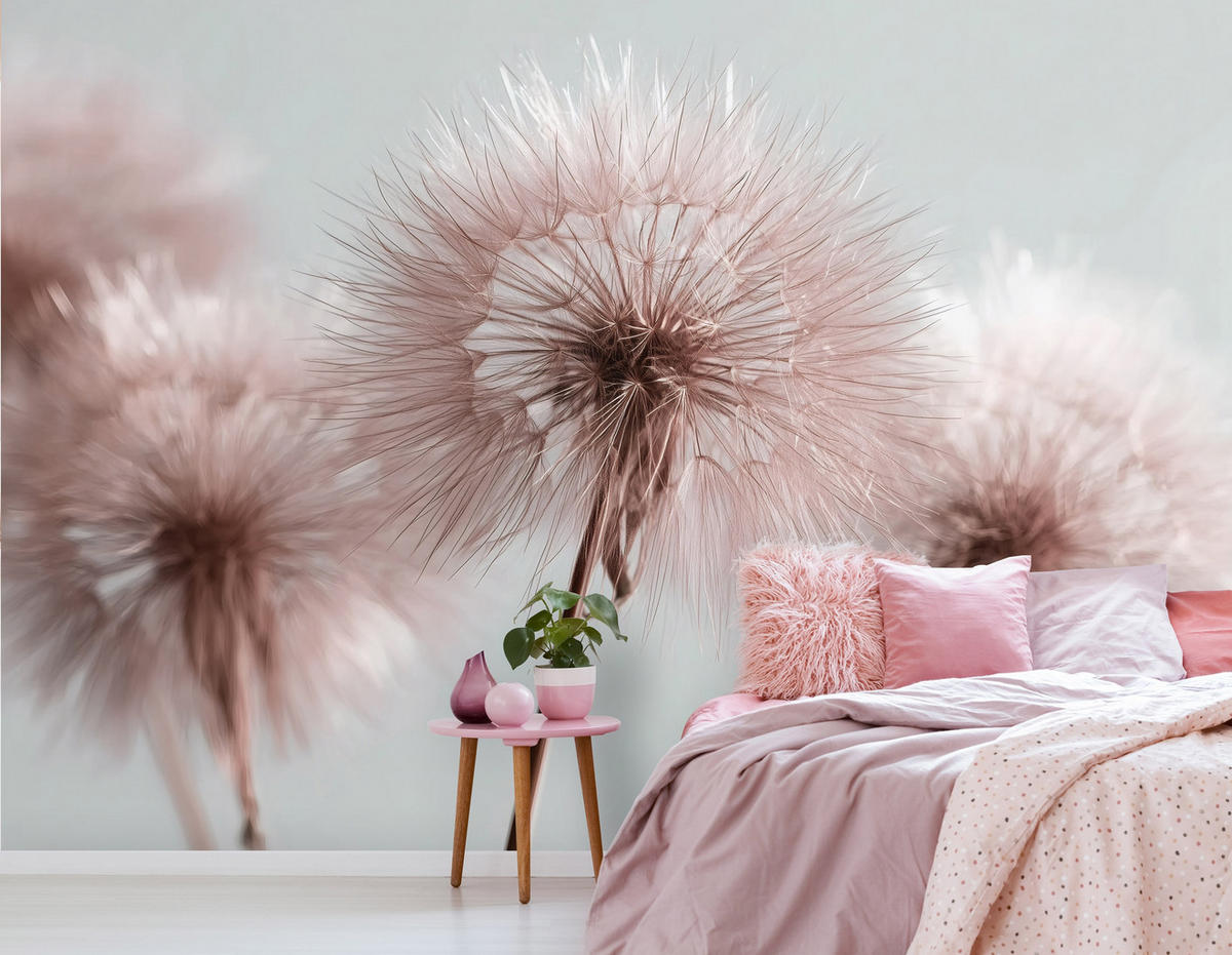 FOTOTAPETE Pusteblume Boho Wohnzimmer 300x210 - Multicolor, Papier (300/210cm) - Wallarena