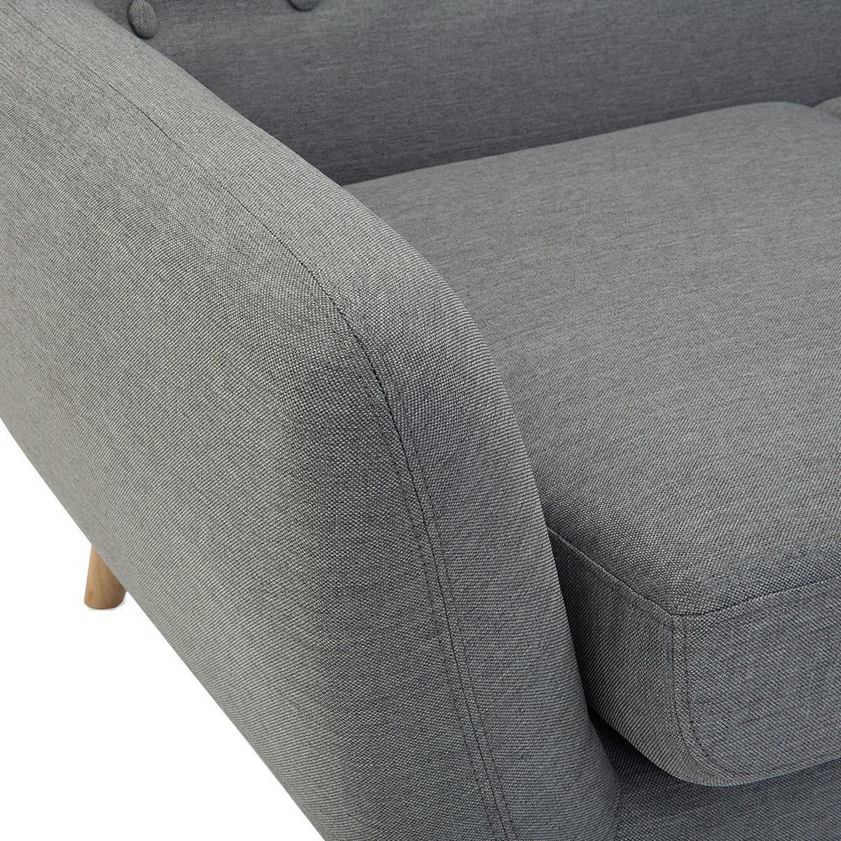 3-SITZER-SOFA hellgrau/hellbraun Motala - Hellbraun/Grau, Textil (182/76/83cm) - Beliani