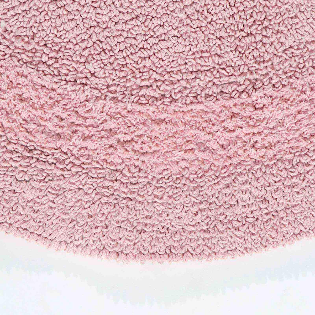 BADEMATTE 80 cm rund, 100% Baumwolle, wendbar - Rosa, Textil (80/80cm) - Homescapes