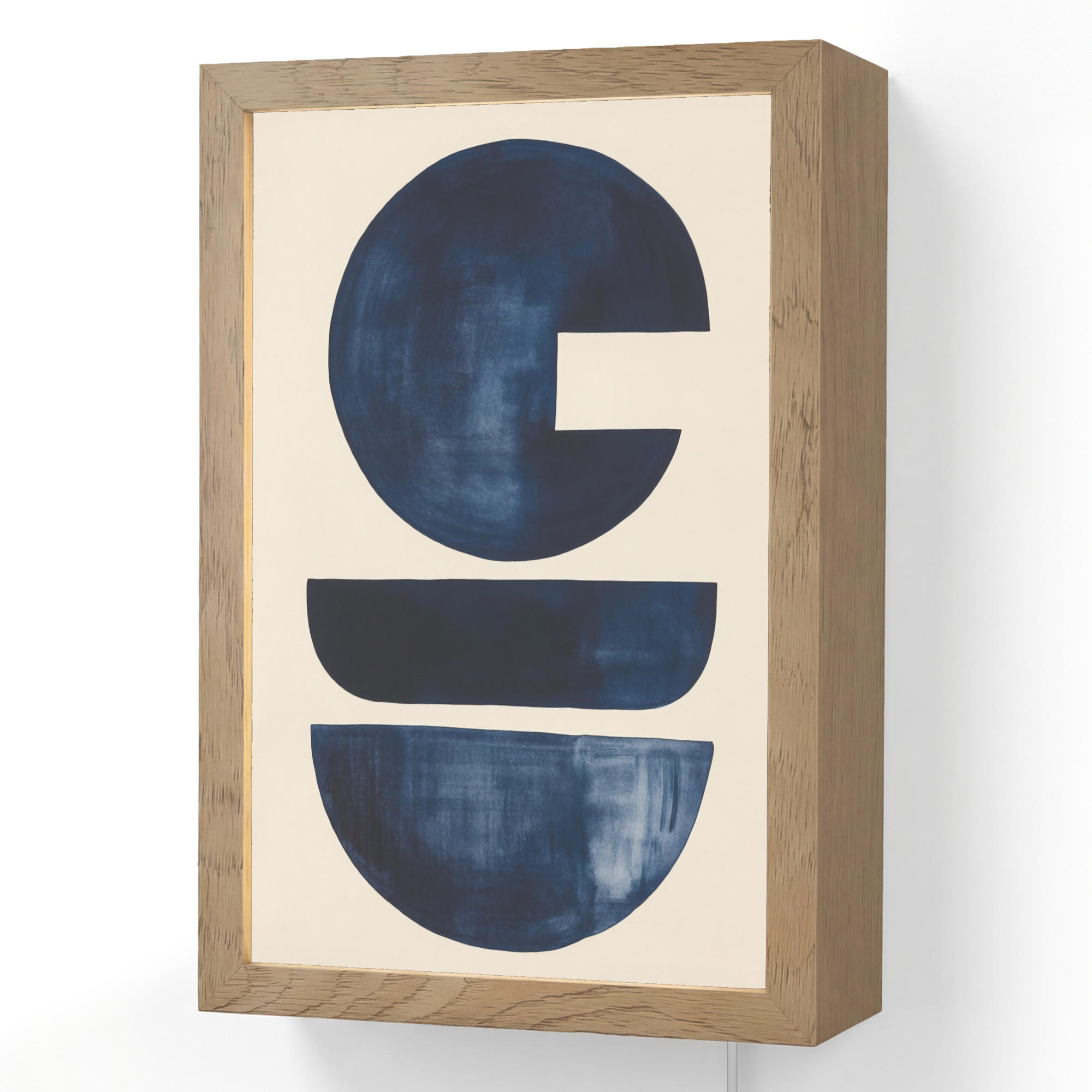 WANDLEUCHTE Formen - Blau - Abstrakt 20x30 cm - Dunkelblau, Holzwerkstoff (20/30/8cm) - OnlyWow