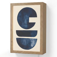 WANDLEUCHTE Formen - Blau - Abstrakt 20x30 cm - Dunkelblau, Holzwerkstoff (20/30/8cm) - OnlyWow