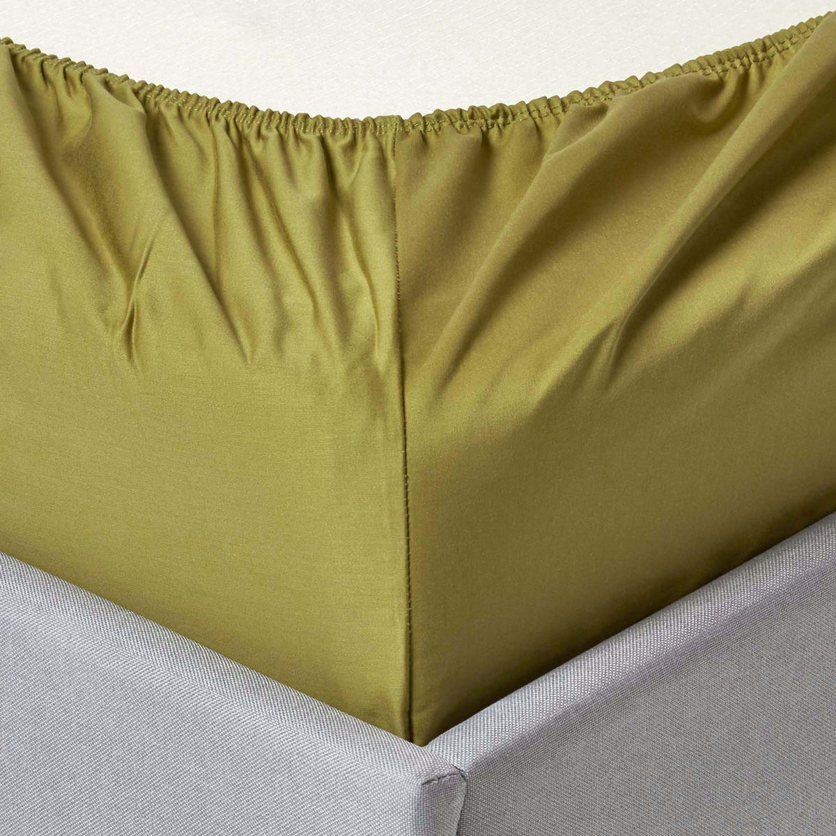 SPANNBETTLAKEN, Ägyptische Baumwolle, Fadendichte 1000 - Olivgrün, Textil (120/190cm) - Homescapes