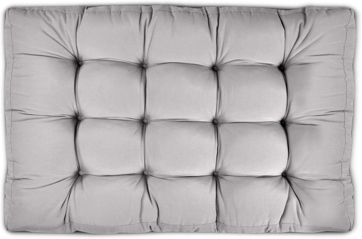 PALETTENKISSEN ECO Style Sitz 120x80x15cm Hellgrau + Rücken (2tlg) - Hellgrau, Textil (80/15/120cm) - Beautissu 