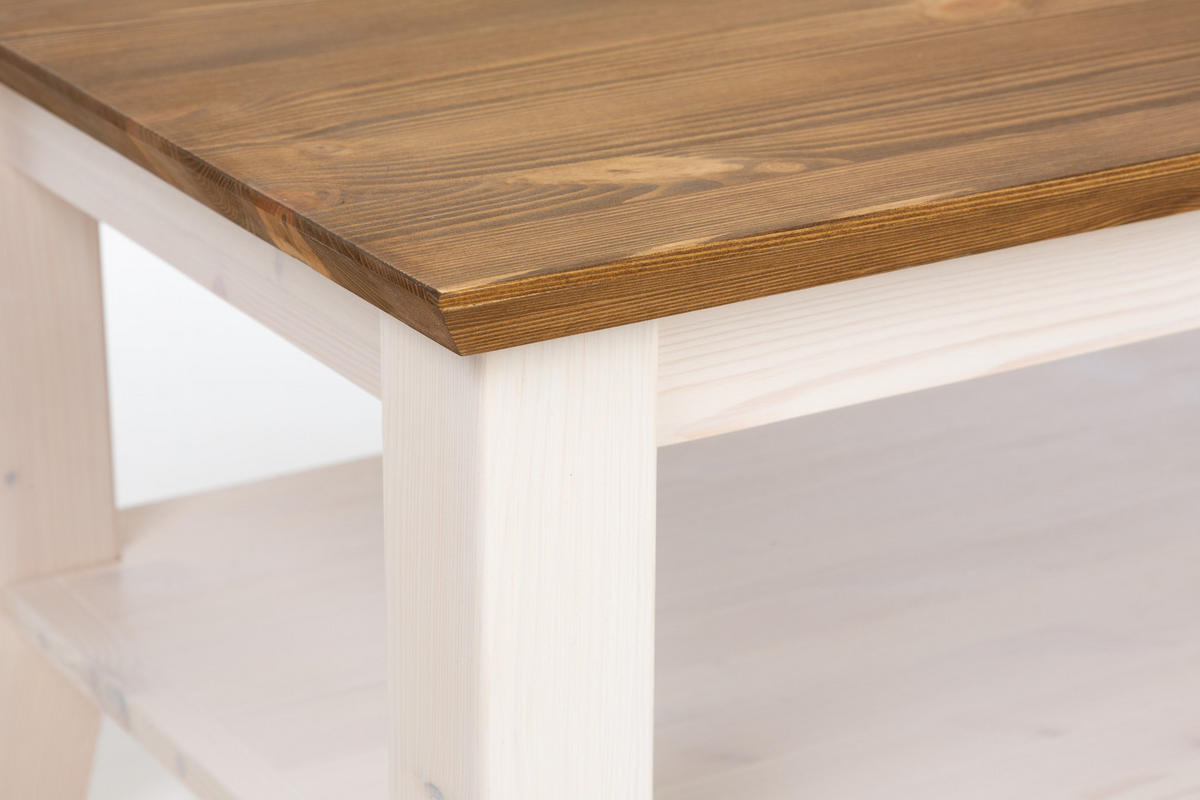 COUCHTISCH VALENCIA 100 cm - Dunkelbraun/Weiß, Holz (60/100/45cm) - MSL wooden furniture