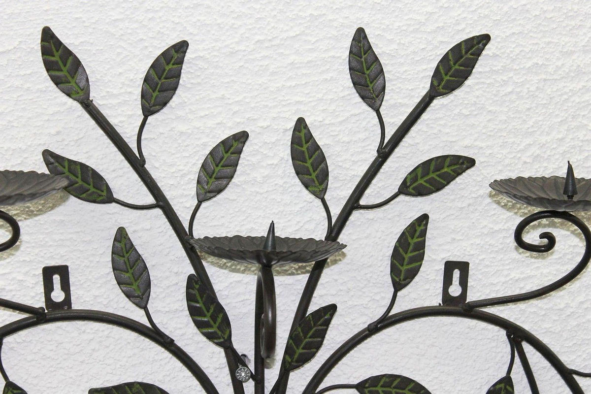 WANDKERZENHALTER Metall Dunkelbraun antik 70/10/43 cm - Braun, Metall (70/43/10cm) - DanDiBo