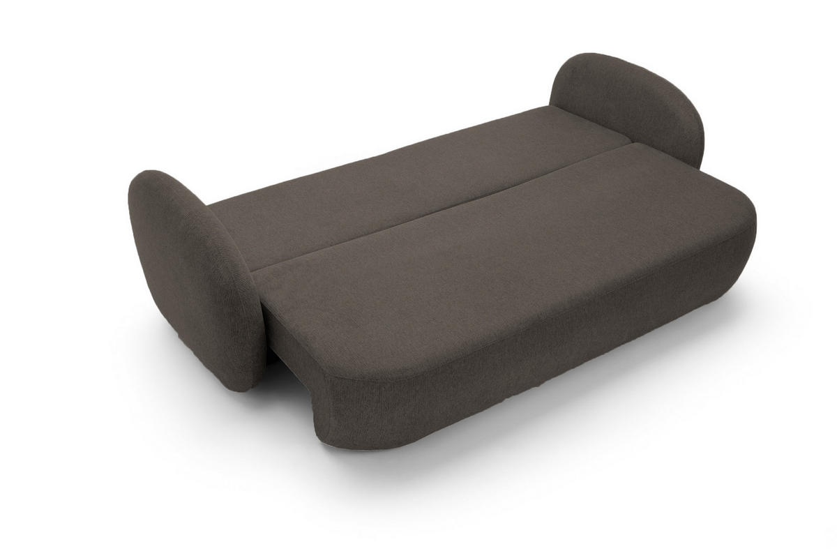SOFA OLIO - Aragon, Mit Schlaffunktion Und Bettkasten, Bonell-Taschenfederung, lose Rückenkissen, freistehend, 238x101x86 cm Dark grey - Dunkelgrau, Holz/Textil (238/86/101cm) - DomoHome