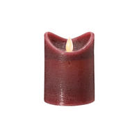 LED-KERZE Ø7,5x10 cm, Dunkelrot - Dunkelrot, Naturmaterialien (7.5/7.5/10cm) - dasmöbelwerk