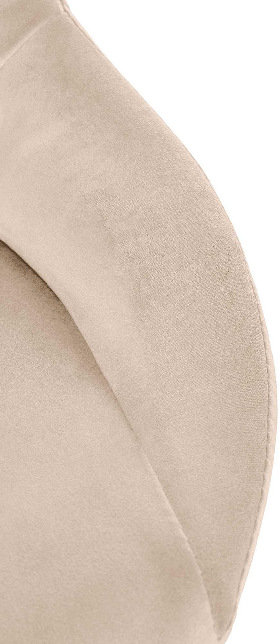 BARHOCKER Milos Samt weiß creme - Naturfarben/Weiß, Textil/Metall (47/106/48cm) - TPFLiving