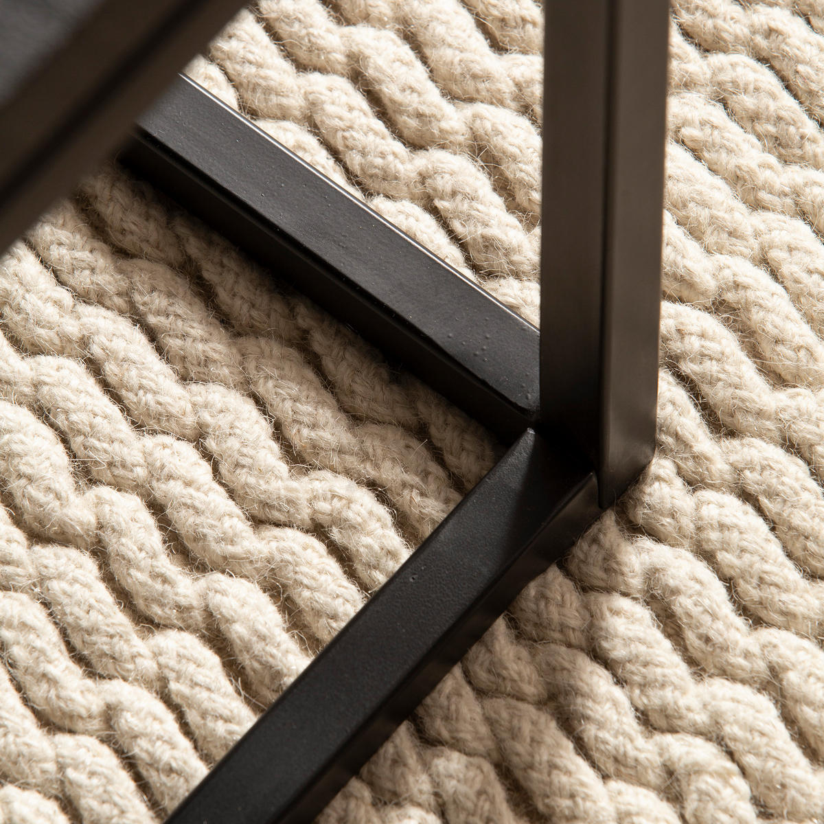 COUCHTISCH aus Mango Massivholz und Metall, Quadratisch, Natürliche Holzmaserung, Schwarz 120 x 60 x 40 cm - Schwarz, Holz/Metall (60/120/40cm) - KADIMA DESIGN