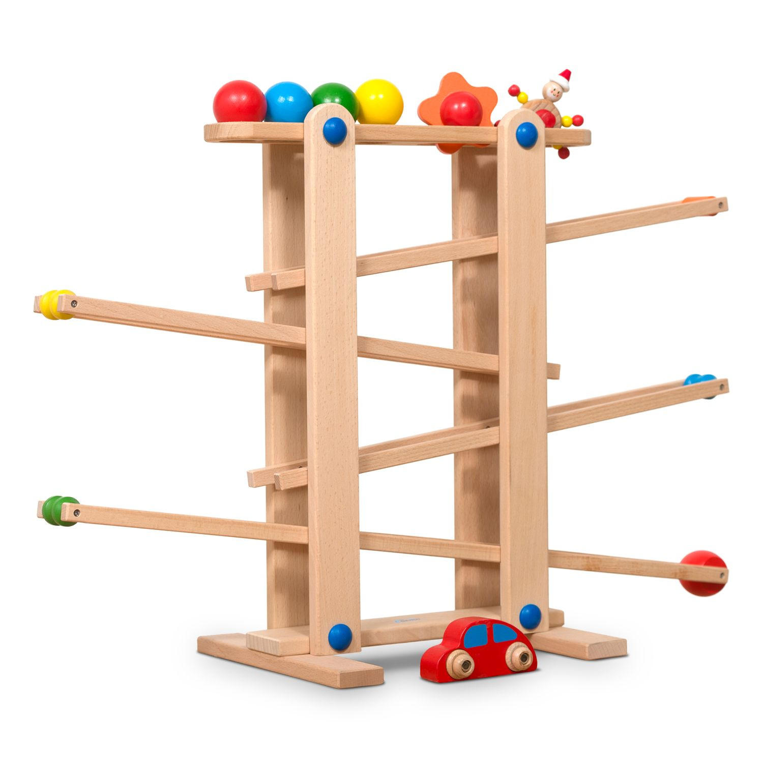KUGELBAHN Holz mit 7 Teilen - Naturfarben, Holz (26/70cm) - Coemo