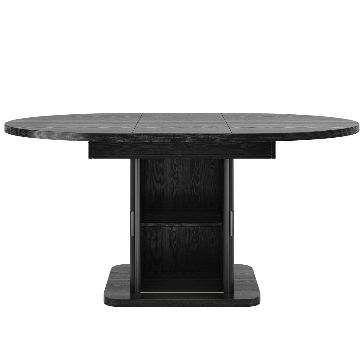 ESSTISCH ausziehbar 110-149,8/110/75 cm mit Stauraum DE-39639 Schwarz - Schwarz, Holzwerkstoff (110/110/75cm) - ComfortXL