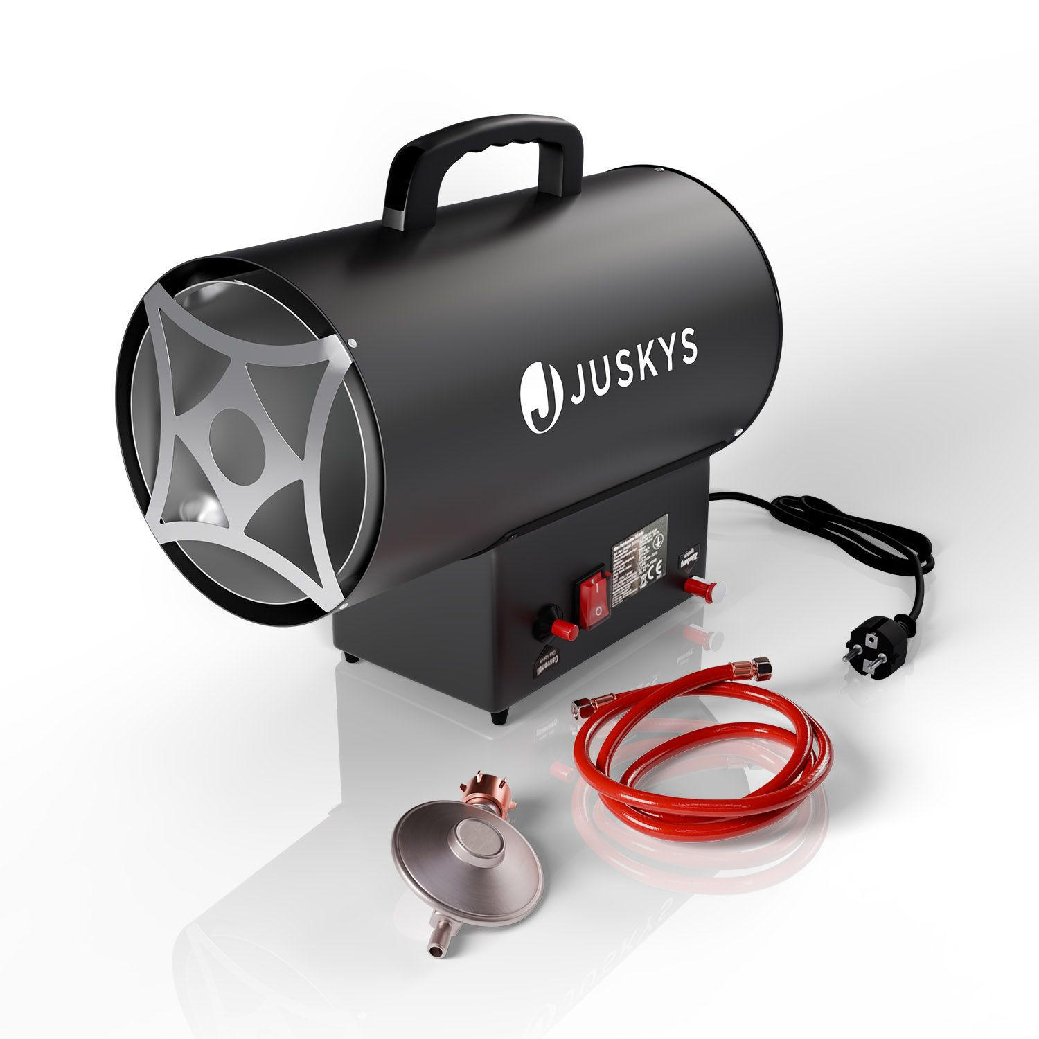 GASHEIZGEBLÄSE 10 kW schwarz - Schwarz, Metall (19/19/36cm) - Juskys
