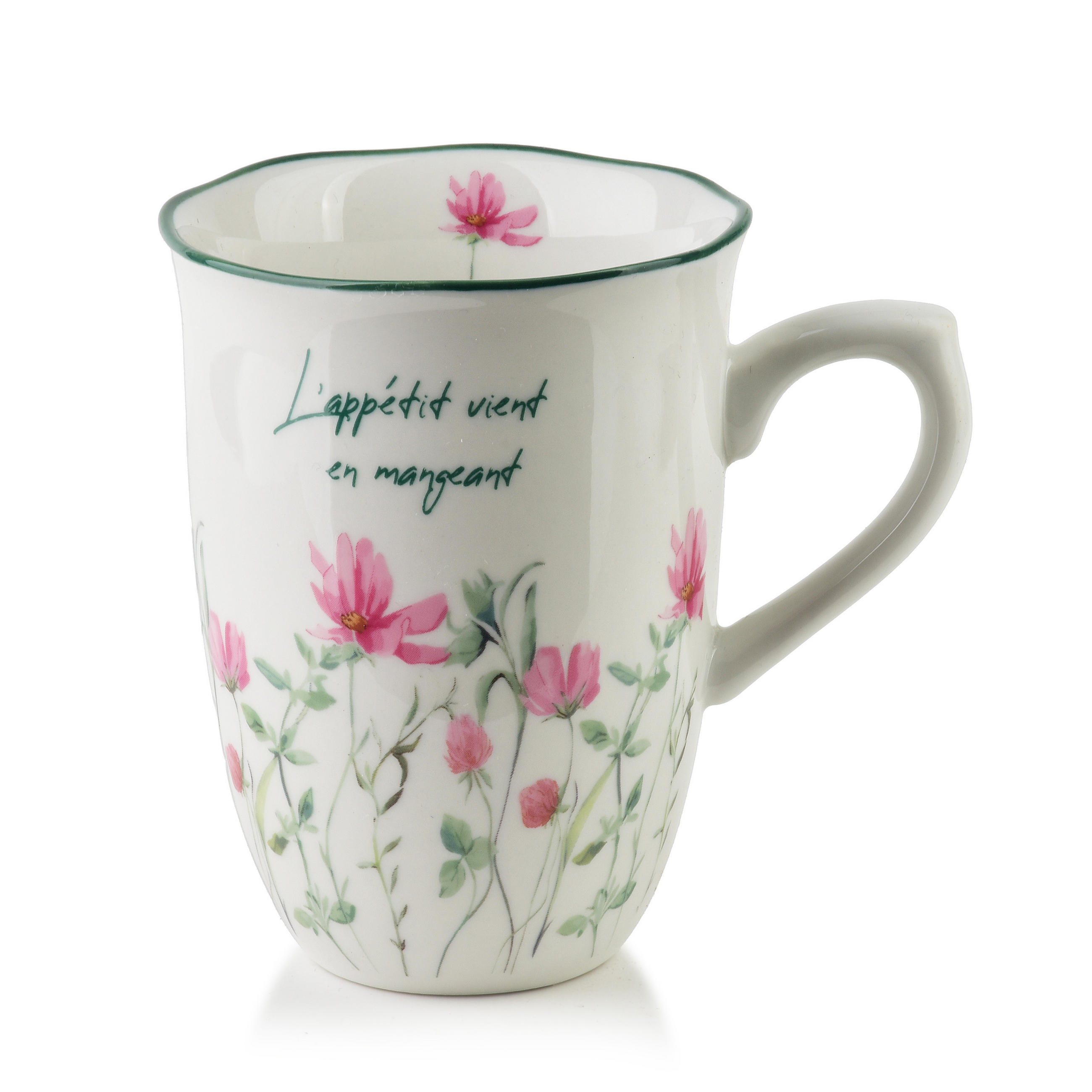 TASSE Mollie Weiß 9/4,3/11cm Porzellan - Grün, Keramik (0.34L) - Mondex