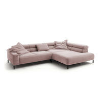 ECKSOFA MIT MOTORISCHEM SITZVORZUG DELIA Pink Cord - Pink/Schwarz, Textil/Metall (312/219cm) - KAWOLA