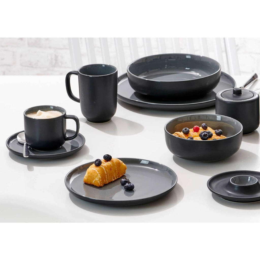 Thumbnail - Ritzenhoff Breker Eierteller, Schwarz, Keramik, 12x2.5x12 cm, Tischkultur & Servieren, Eierbecher