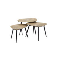 COUCHTISCH-SET TIBALI Bronze Metall - Schwarz/Bronzefarben, Metall (62/51/43cm) - KAWOLA