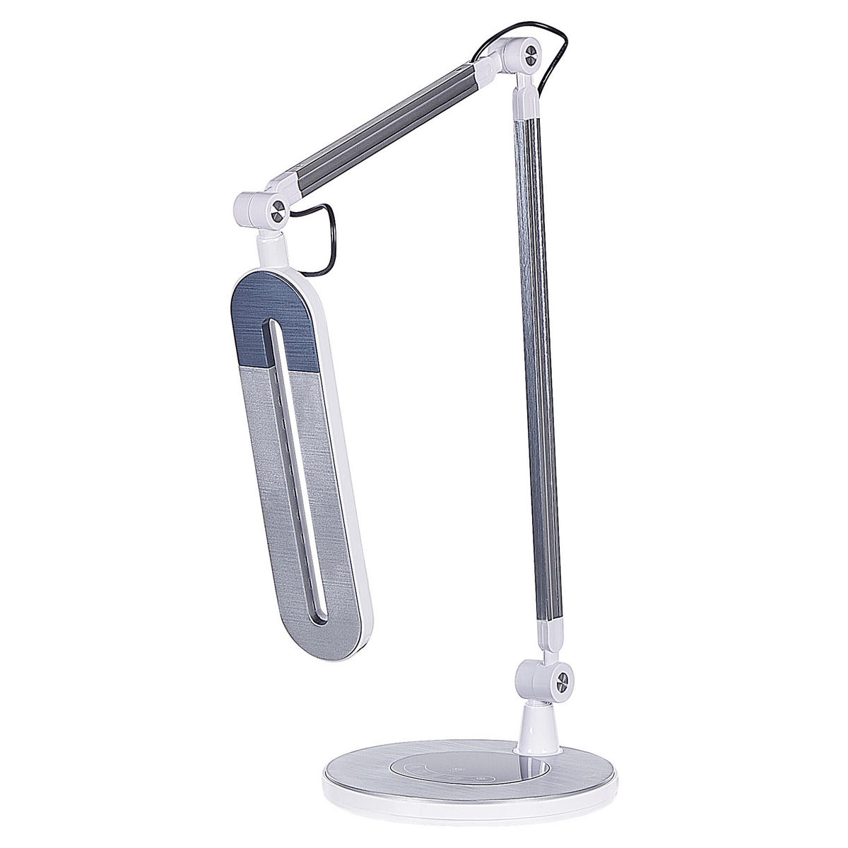 SCHREIBTISCHLAMPE Grus 20/30/80 cm - Silberfarben, Metall (20/30/80cm) - Beliani